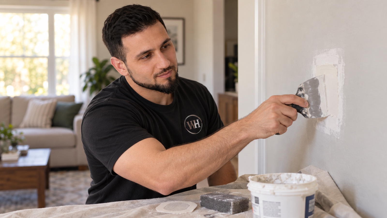Loghman performing drywall repairs & patching