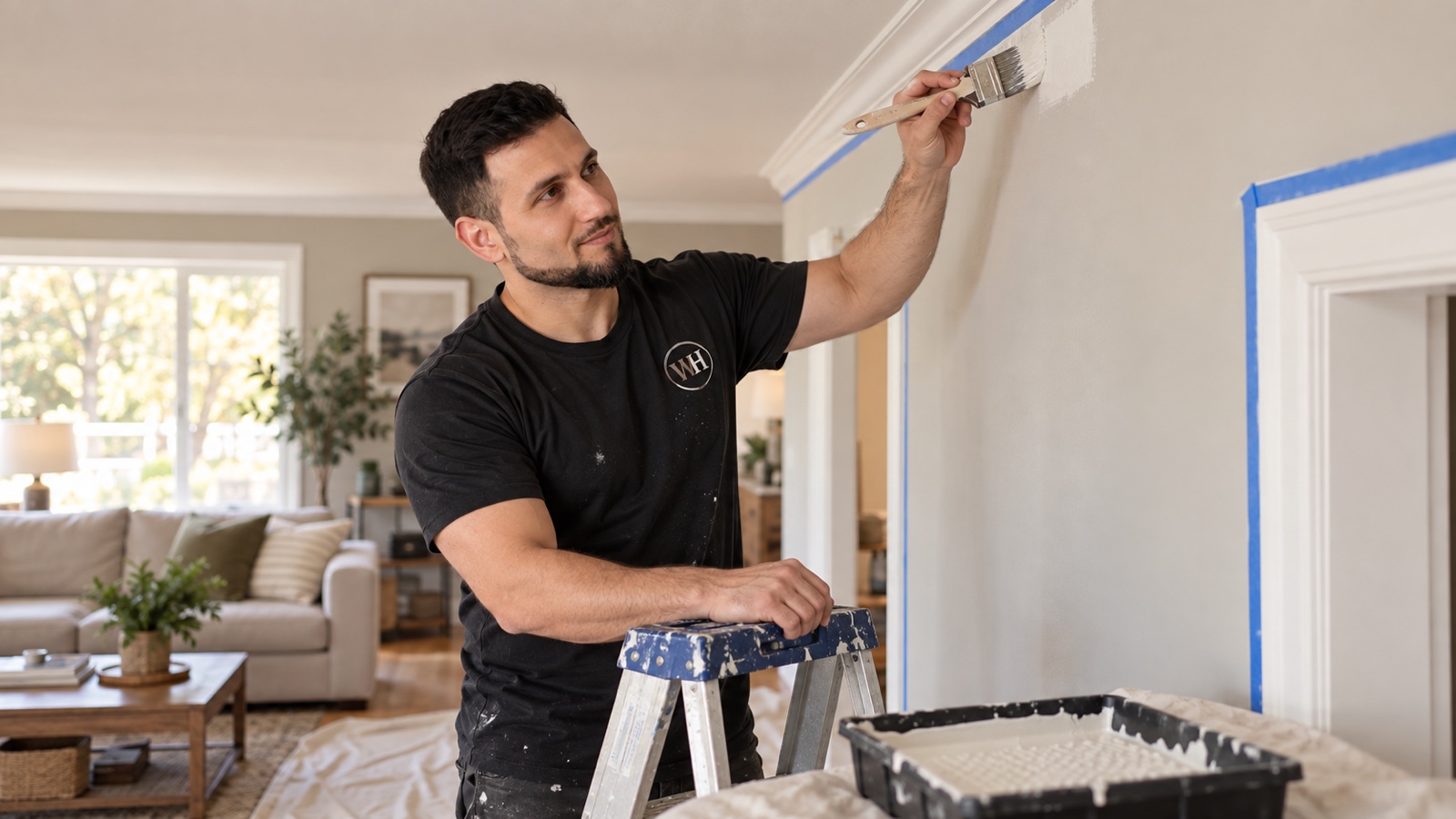 Loghman performing interior painting & touch-ups
